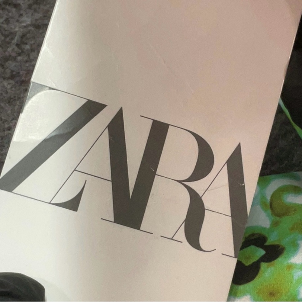 Zara Mixed Print Shirt Dress Mini Multicolor Floral Geometric Button Front XL - Picture 7 of 8